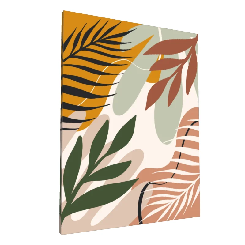 Tablou canvas: Frunze Abstracție Boemă în Tablou Multicolor