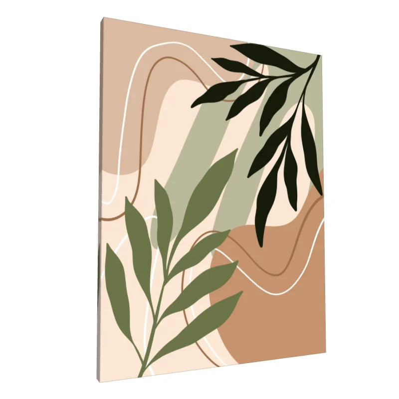 Tablou canvas: Frunze Abstracție Boemă în Tonuri Pământii 3