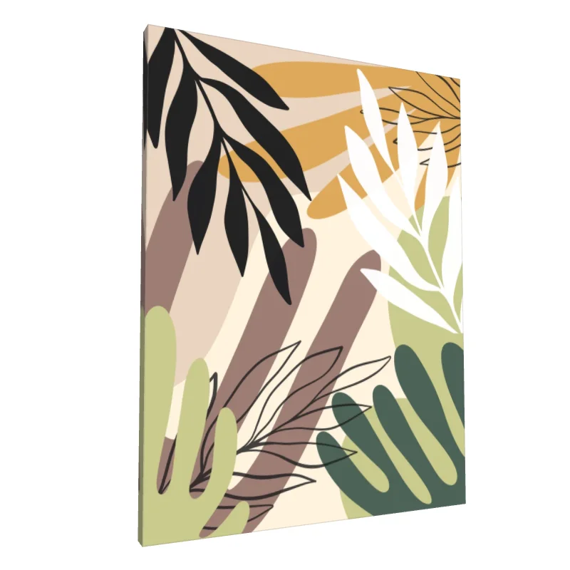 Tablou canvas: Frunziș Abstract în Tonuri Boho