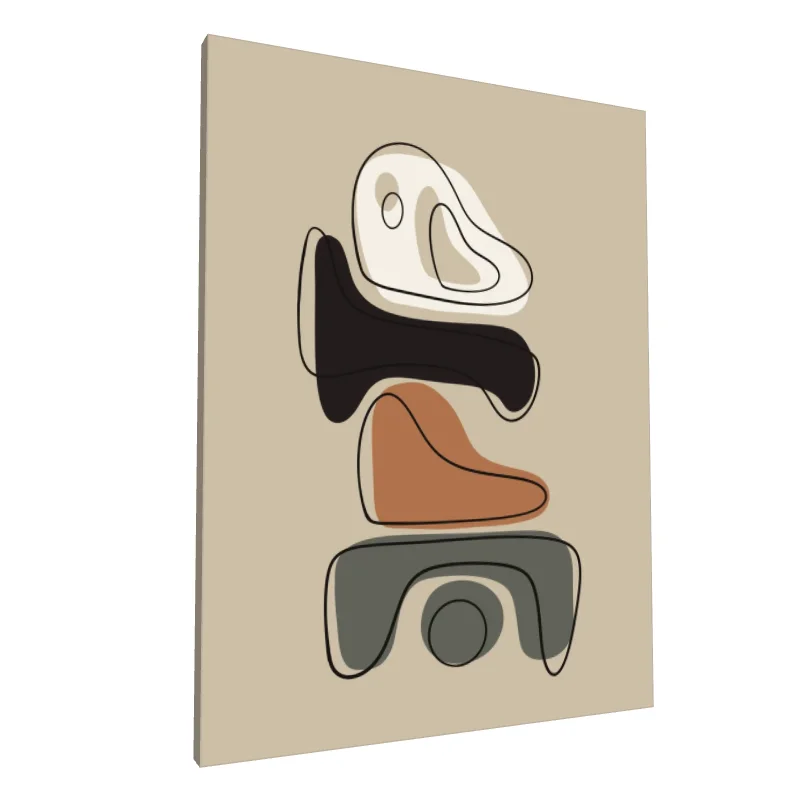 Tablou canvas: Forme Abstracte Boeme în Tonuri Pământii