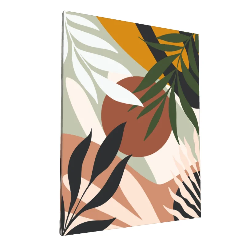 Tablou canvas: Compoziție Abstractă cu Frunze Colorate