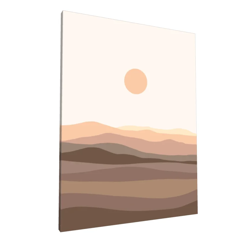 Tablou canvas: Peisaj Abstracție Boho în Trei Tonuri