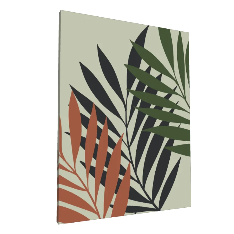 Tablou canvas: Frunze Abstracte în Tonuri Boeme