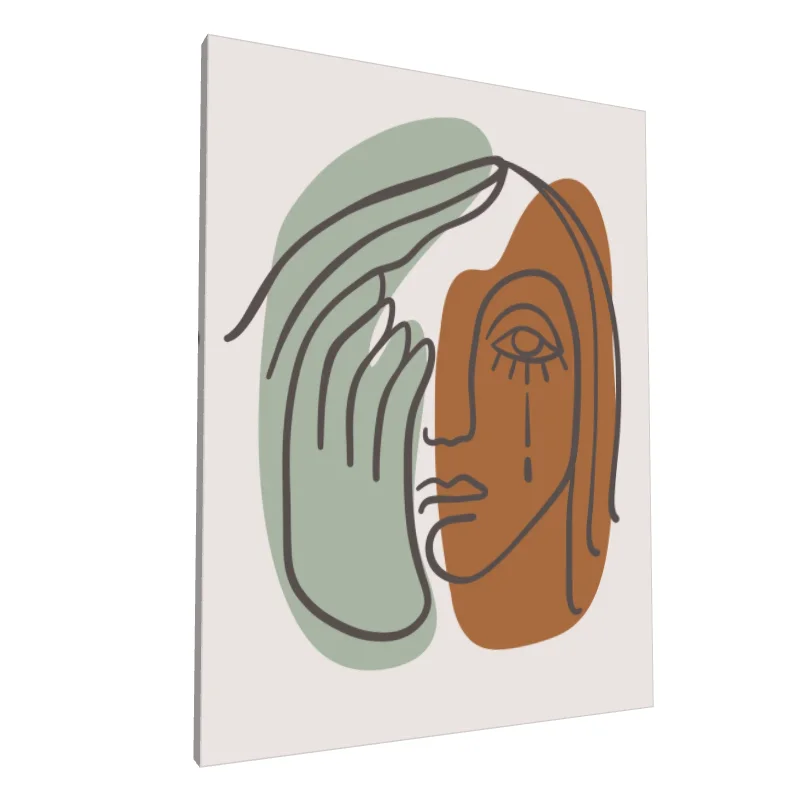 Tablou canvas: Portret Abstract cu Elemente Boeme