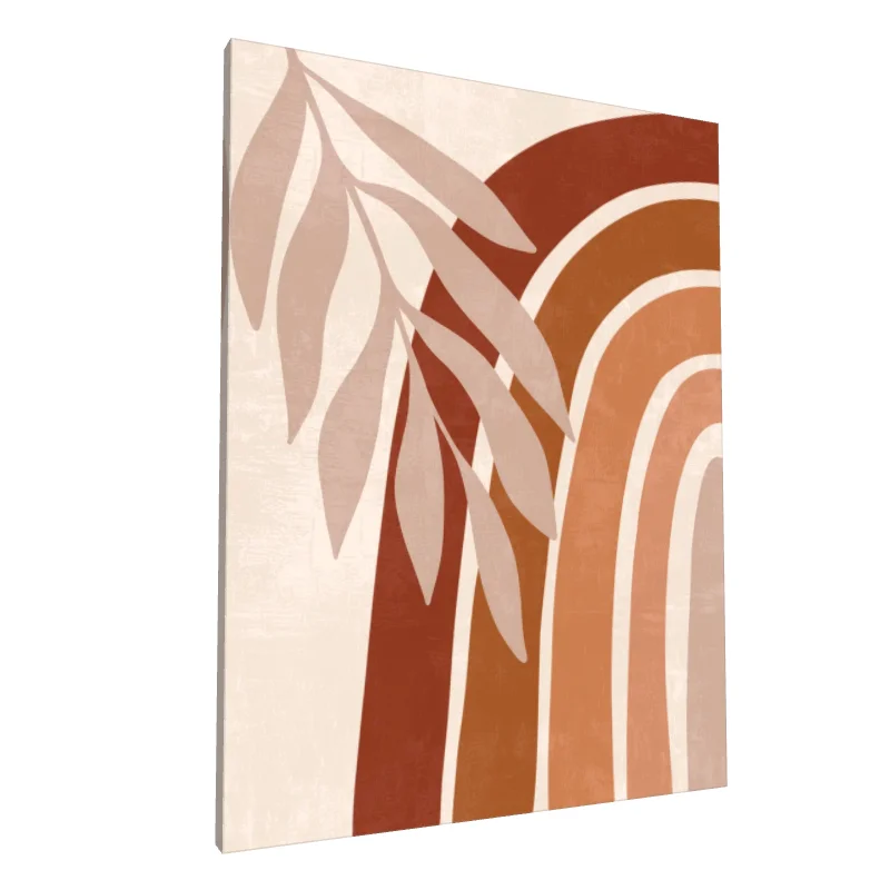 Tablou canvas: Curcubeu Boem cu Frunze Naturale