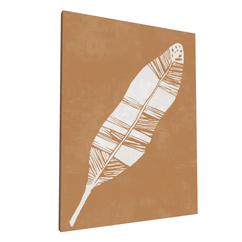 Tablou canvas: Pană Boemă pe Fundal Ocru - Image 1