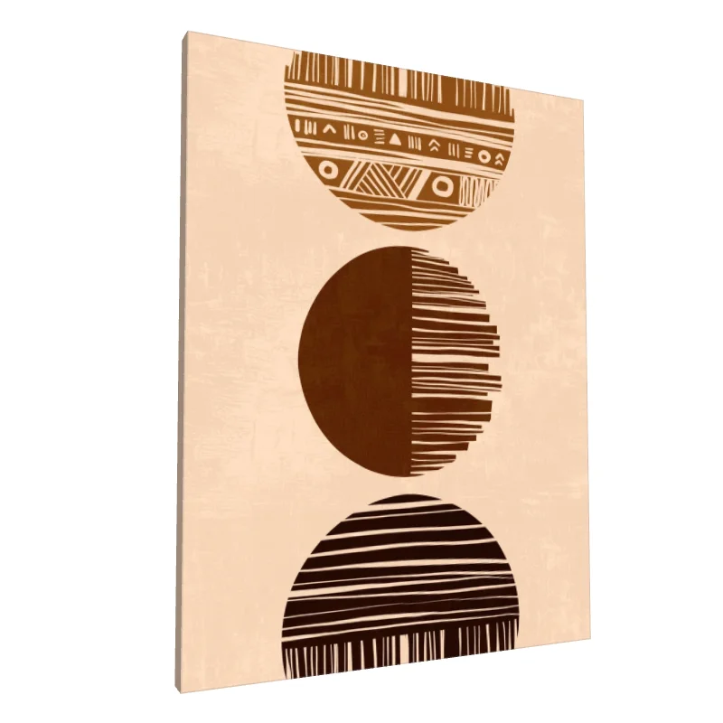 Tablou canvas: Sfere Abstracte în Trei Tonuri Pământii