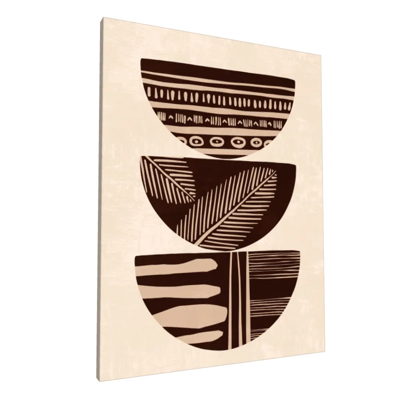 Tablou canvas: Forme Geometrice Boho în Trei Nuanțe