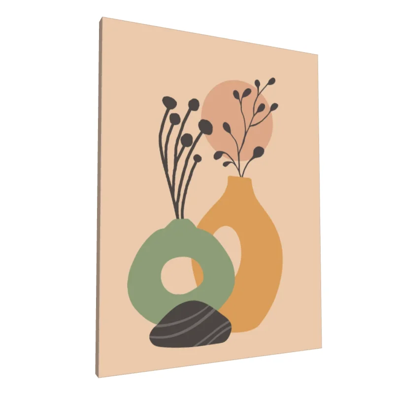 Tablou canvas: Vaze Abstracte cu Elemente Boho