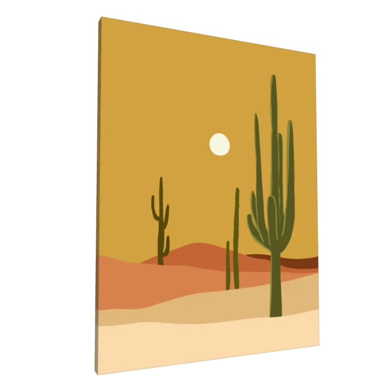 Tablou canvas: Peisaj Desertic cu Cactuși - Image 1