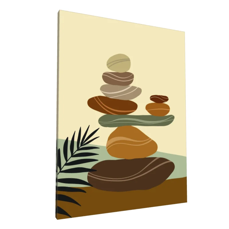Tablou canvas: Pietre Abstracție Boem în Tablou Echilibrat - Image 1