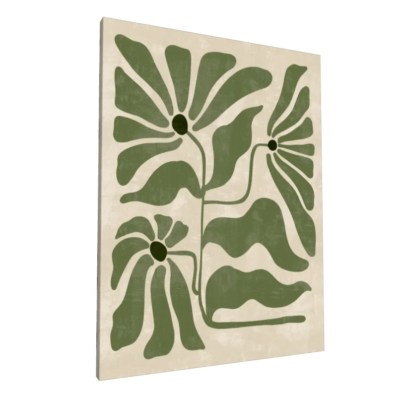 Tablou canvas: Floare Abstrată în Tonuri de Verde - Image 1