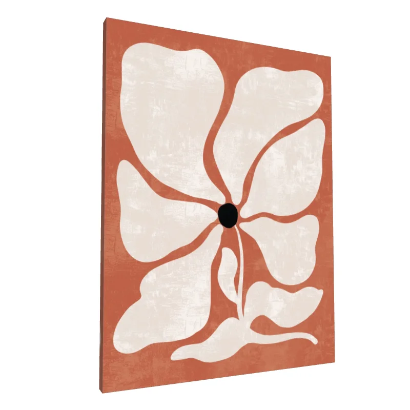 Tablou canvas: Floare Abstractă pe Fundal Teracotă