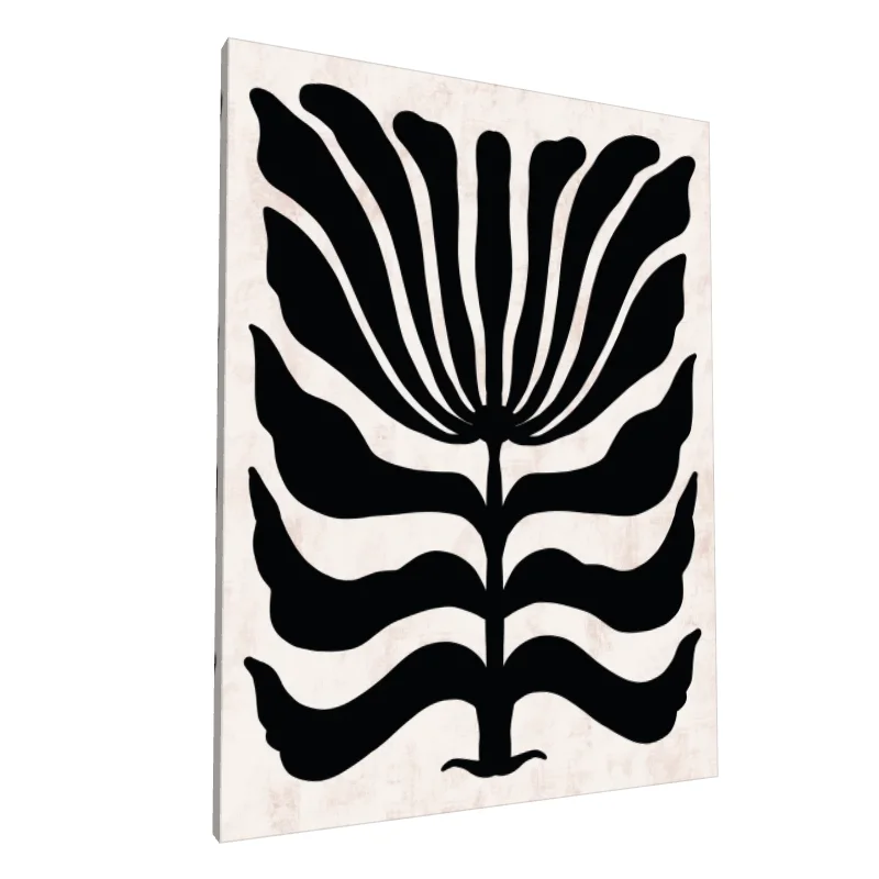 Tablou canvas: Siluetă Botanică în Negru și Alb