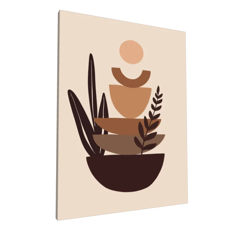 Tablou canvas: Compoziție Geometrică cu Elemente Naturale - Image 1