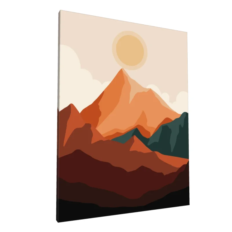 Tablou canvas: Peisaj Abstract de Munte la Apus