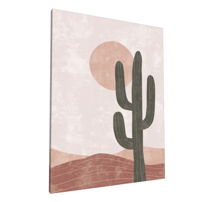 Tablou canvas: Cactus în Peisaj Desertic Abstract