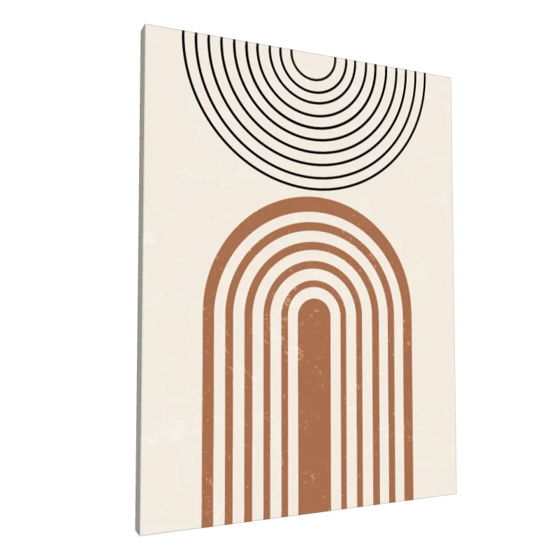 Tablou canvas: Forme Arcuite Boho în Tenta Maro