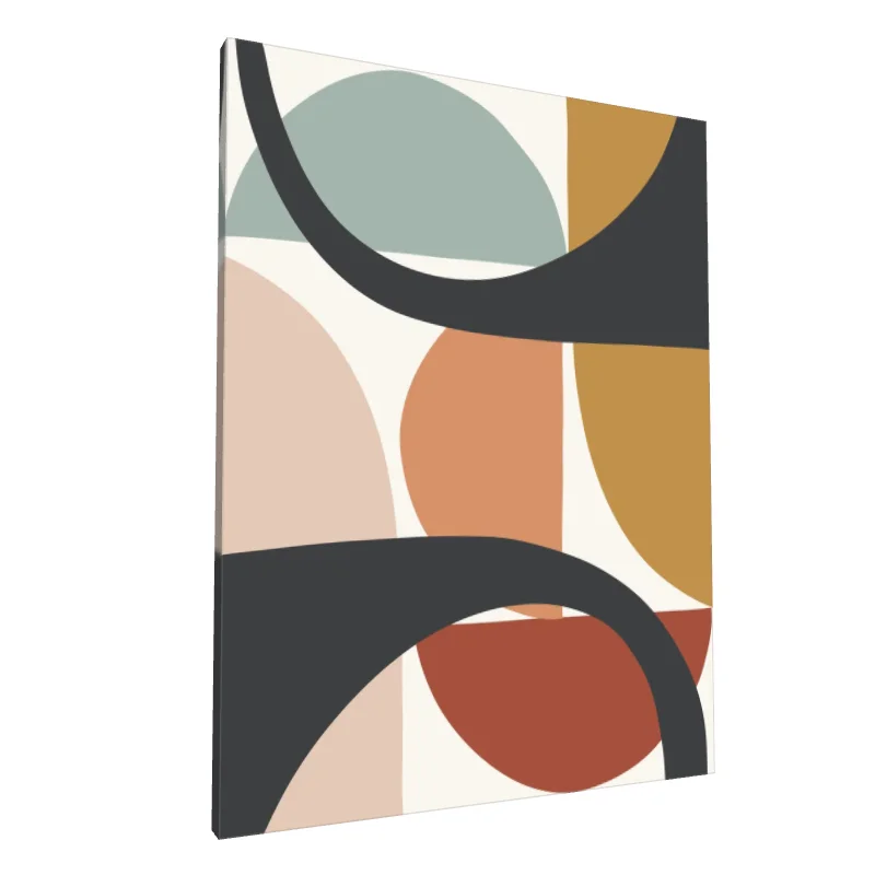 Tablou canvas: Forme Geometrice Boho în Trei Culori