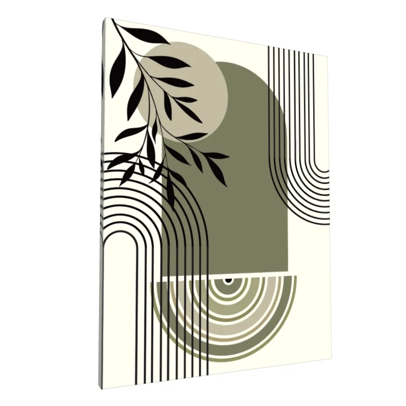 Tablou canvas: Compoziție Geometrică cu Elemente Botanice