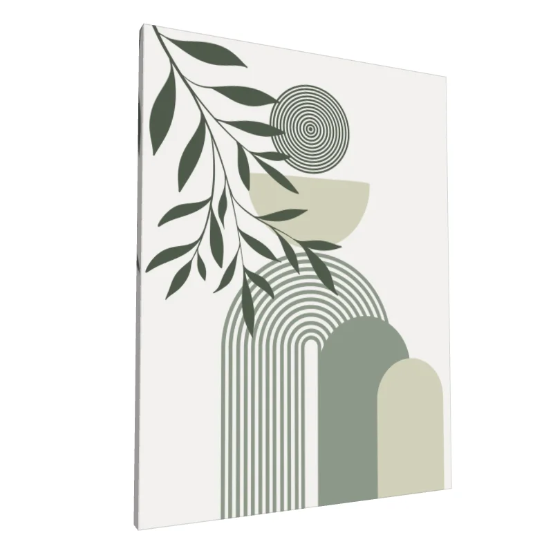 Tablou canvas: Forme Geometrice și Frunze Abstracție Boemă