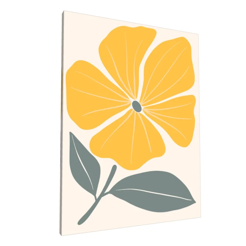 Tablou canvas: Floare Galbenă Boemă cu Frunze Verzi