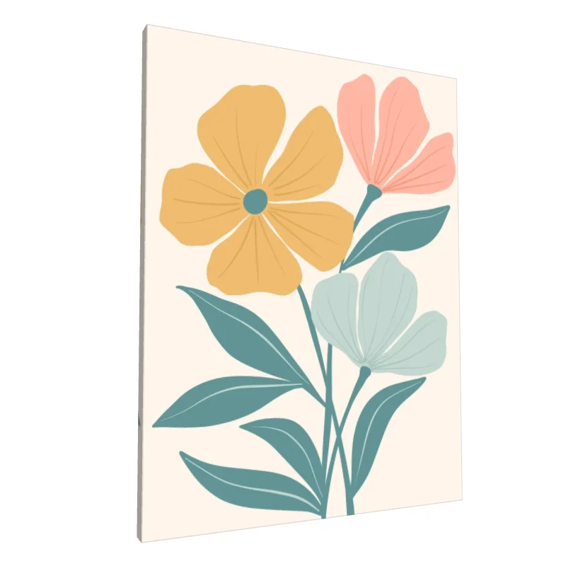 Tablou canvas: Flori Boeme în Tonuri Pastelate