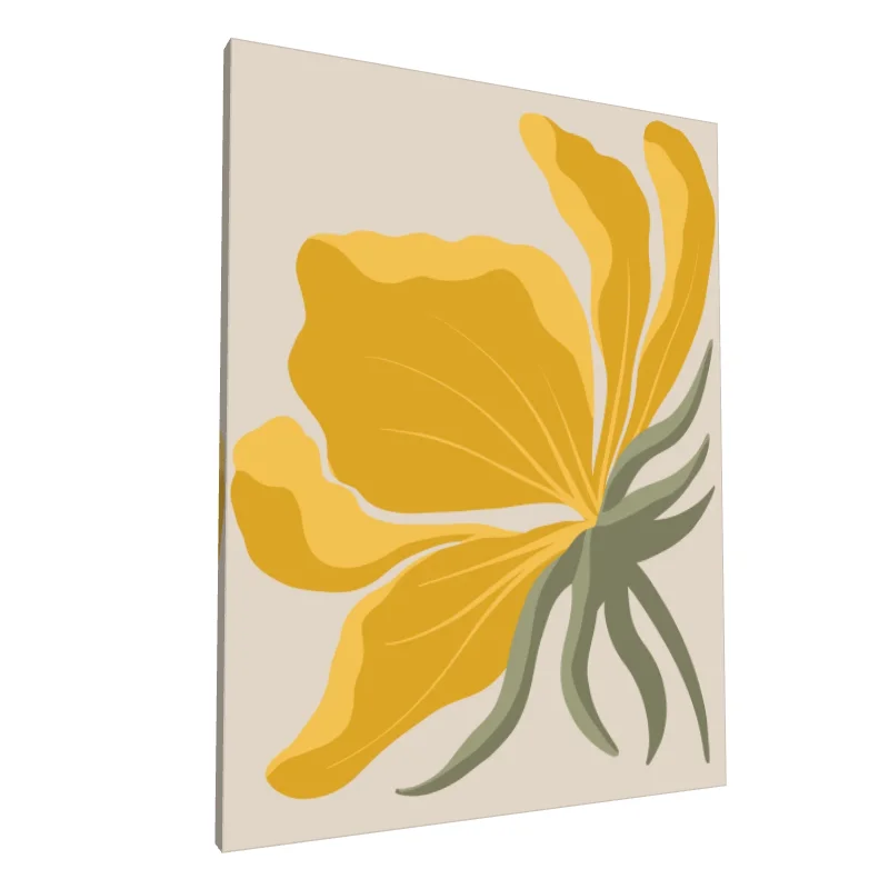 Tablou canvas: Floare Abstracție Boemă în Tonuri de Galben