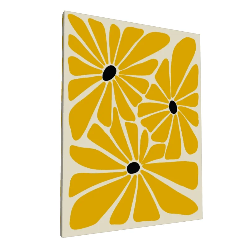 Tablou canvas: Flori Abstracte Galben Muștar - Image 1