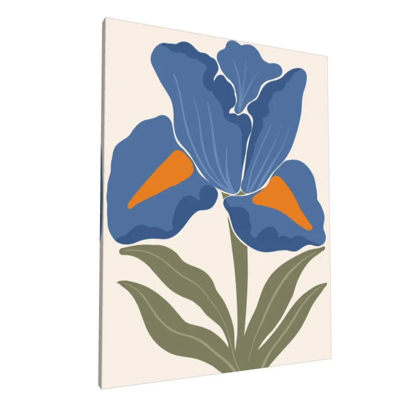 Tablou canvas: Floare Abstractă Albastră și Portocalie