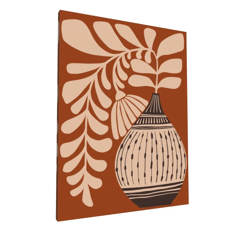 Tablou canvas: Vază cu Frunze în Stil Boem - Image 1