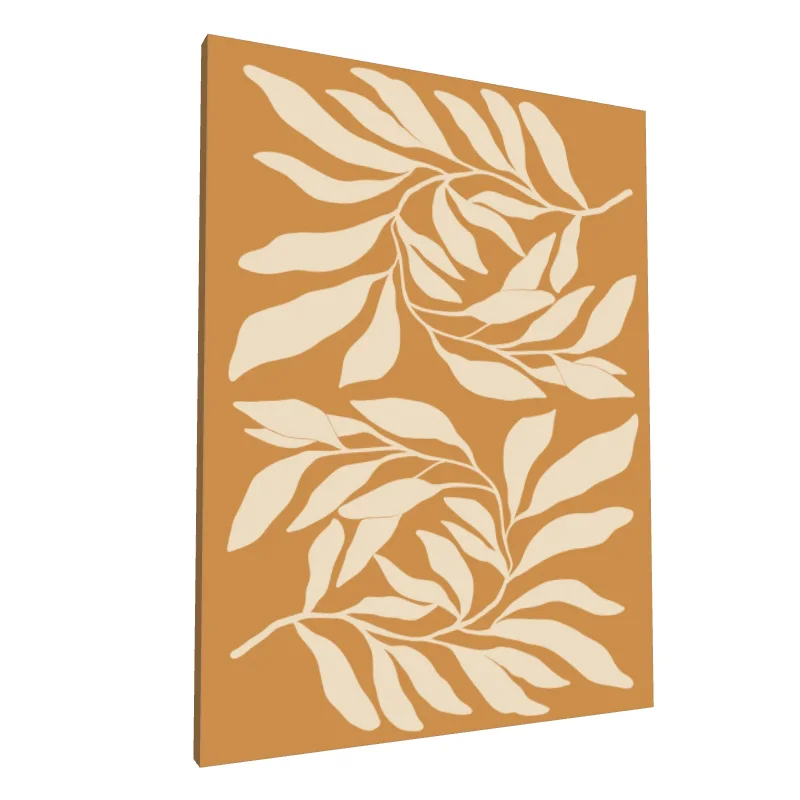 Tablou canvas: Frunze Abstracte pe Fundal Ocru - Image 1
