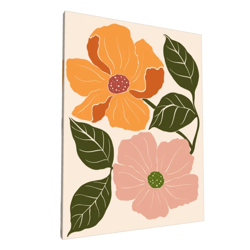 Tablou canvas: Flori Stilizate în Culori Boeme