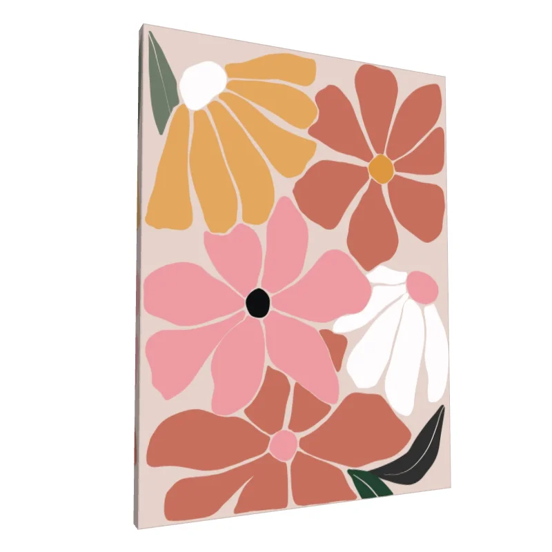 Tablou canvas: Flori Boho în Tablou Abstract (2)