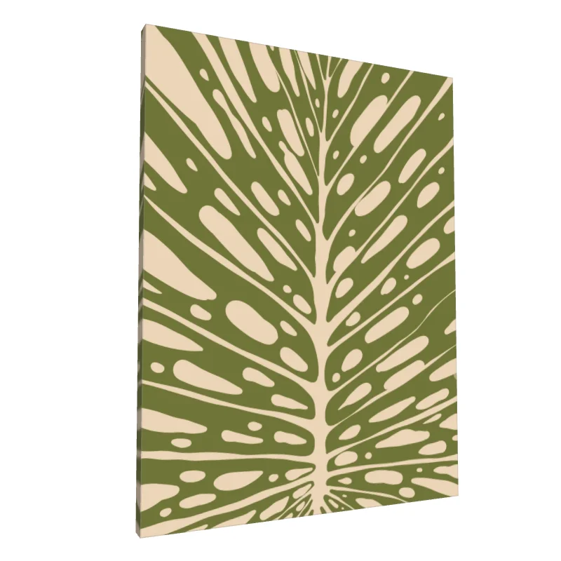 Tablou canvas: Frunză Verde în Stil Abstract Boem