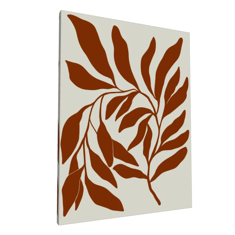 Tablou canvas: Frunze Abstracte în Tonuri de Maro