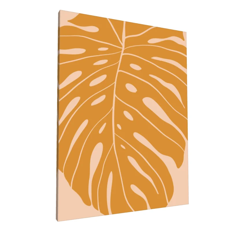 Tablou canvas: Frunză Monstera în Tenta Ocru