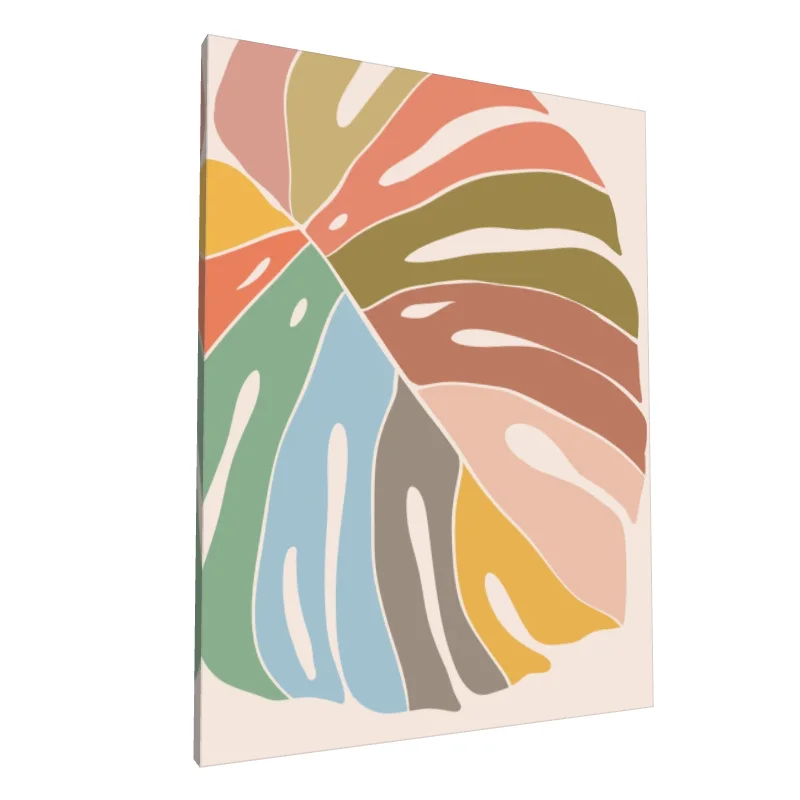 Tablou canvas: Frunză Monstera în Culori Boeme