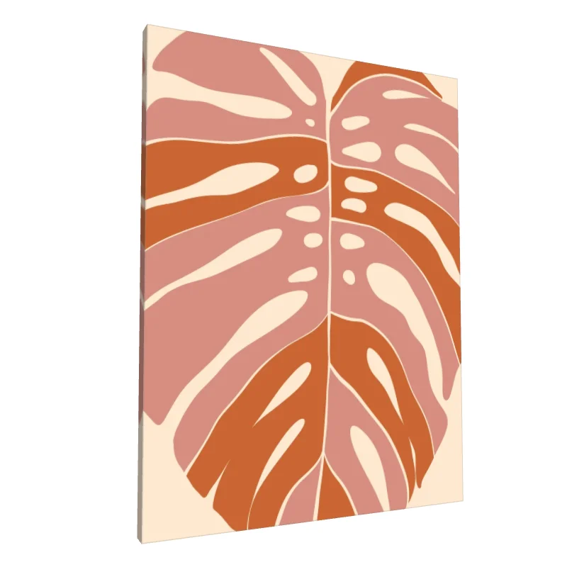 Tablou canvas: Frunză Monstera în Tonuri Terracotta