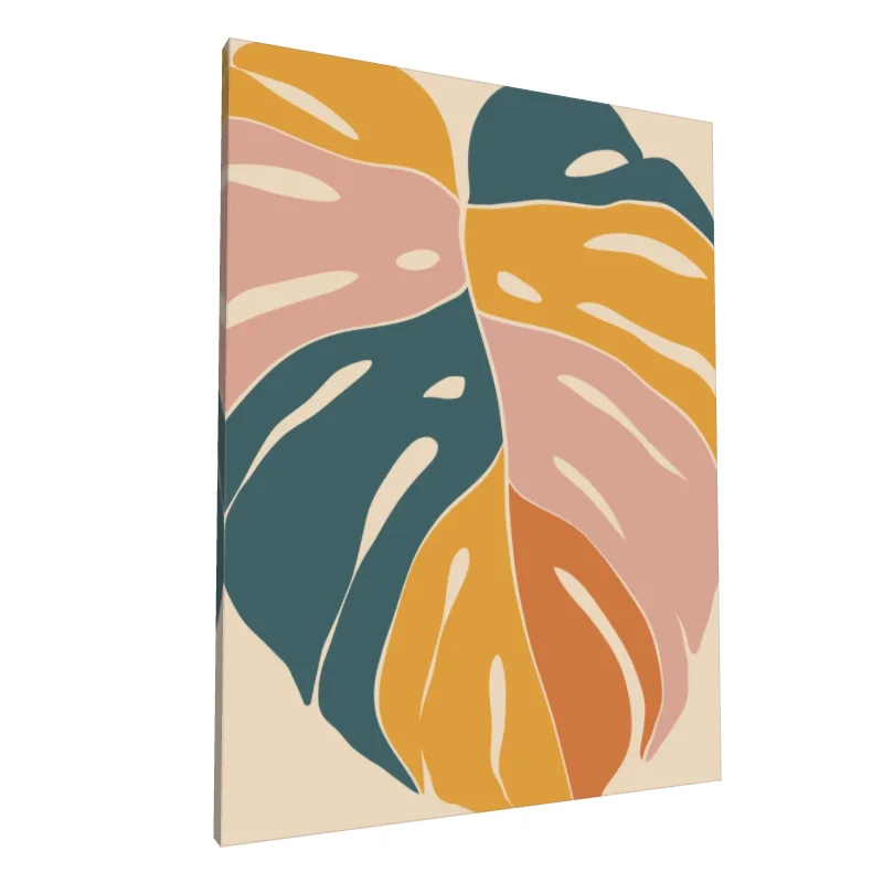 Tablou canvas: Frunză Monstera în Tonuri Boemiene