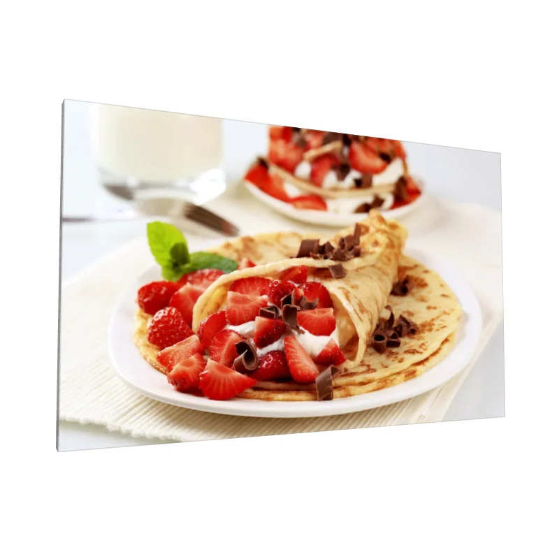 Tablou canvas: Clătite cu Căpșuni și Ciocolată