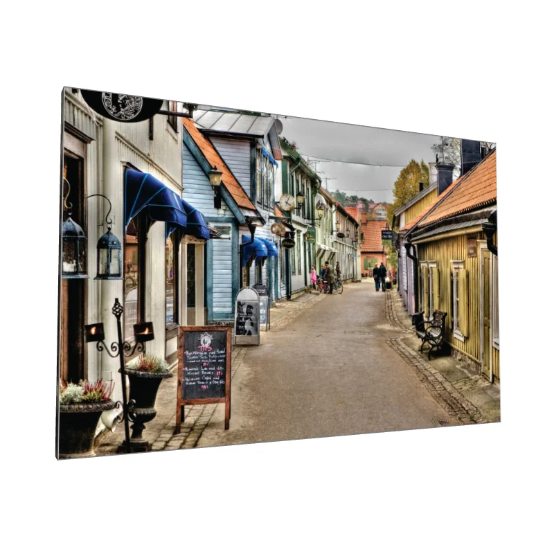 Tablou canvas: Stradă Pitorescă cu Clădiri Colorate - Image 1