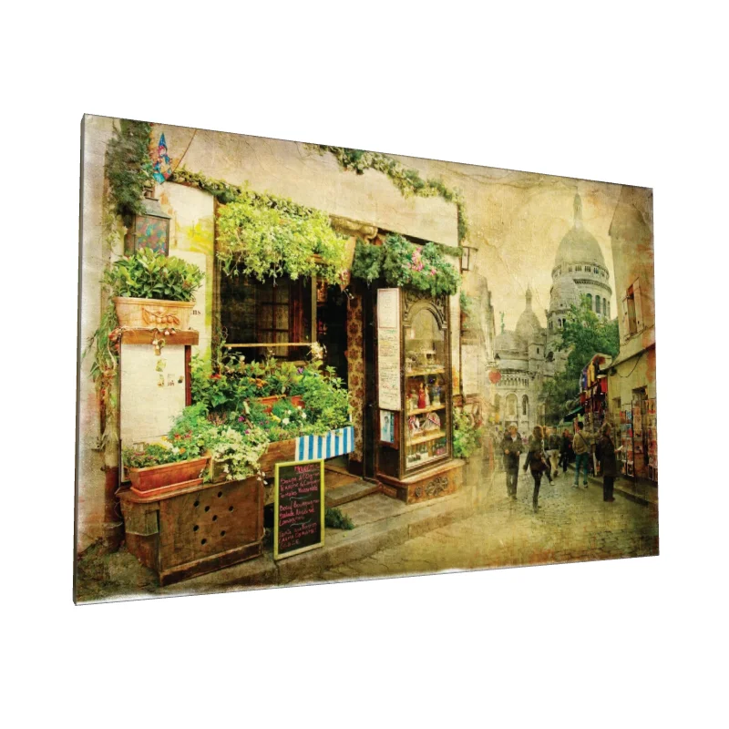 Tablou canvas: Străduță Vechiului Paris cu Sacré-Cœur - Image 1