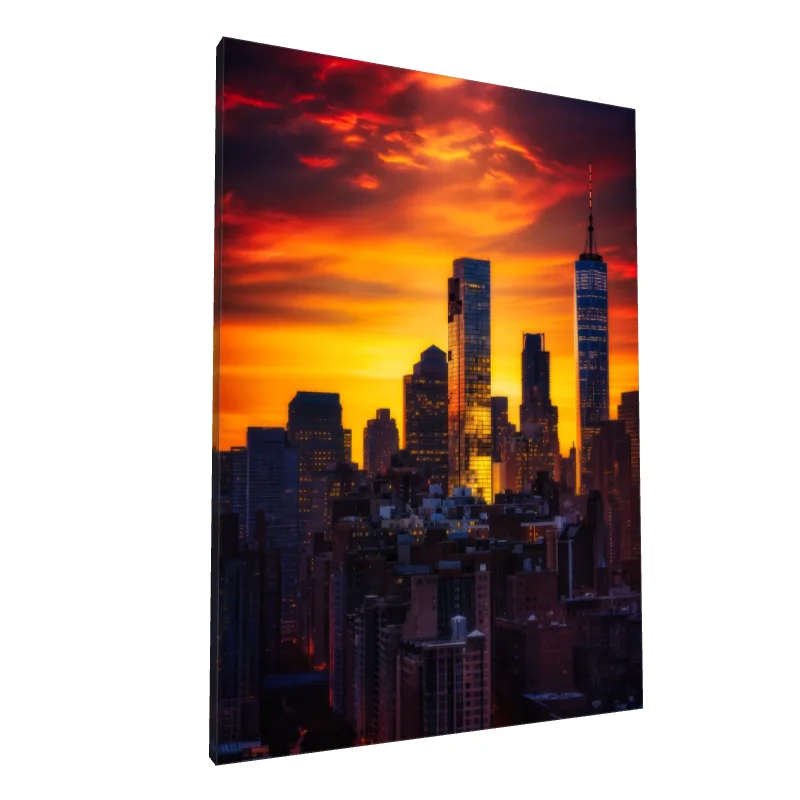 Tablou canvas: Silhouette Urbană la Apus 2 - Image 1