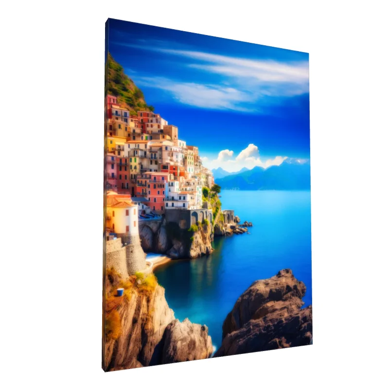 Tablou canvas: Case Colorate pe Coasta Mediteraneană