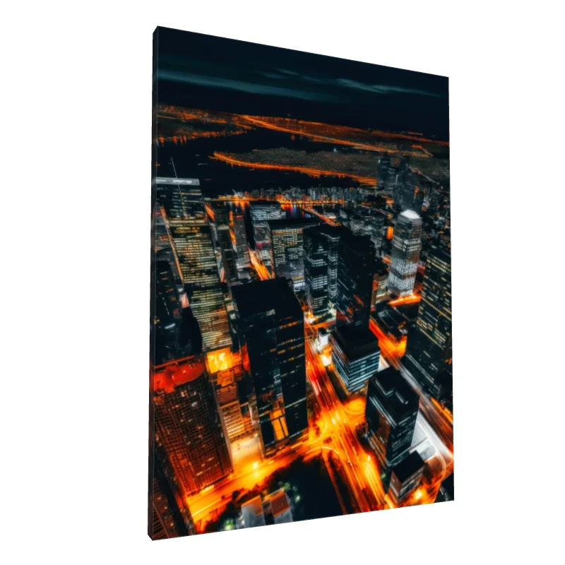 Tablou canvas: Vedere Nocturnă a Unui Oraș Modern
