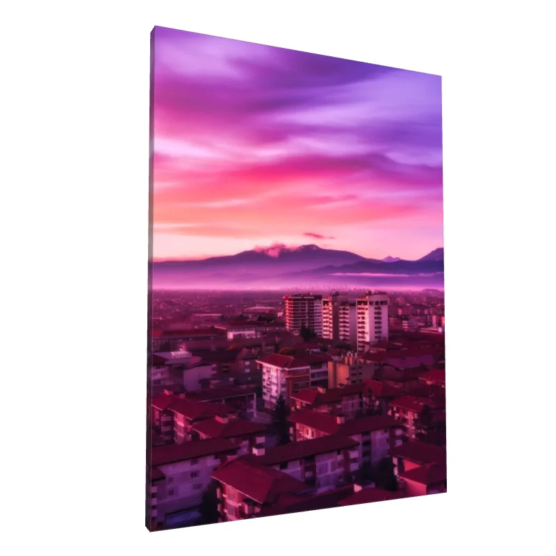 Tablou canvas: Apus Urban cu Cer Violet (2) - Image 1