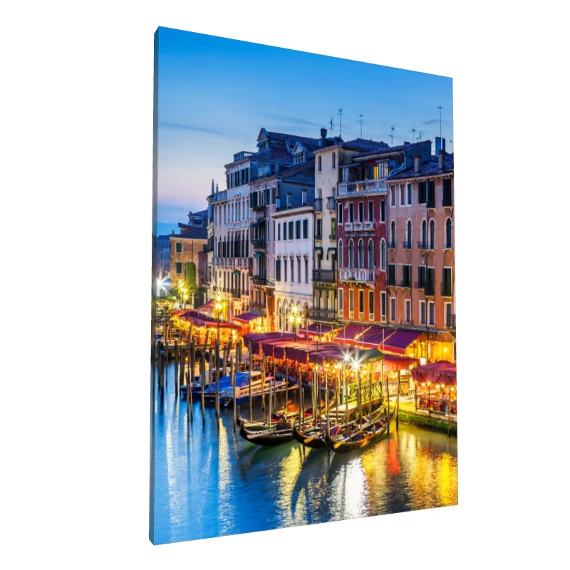 Tablou canvas: Peisaj Nocturn Venețian cu Gondole
