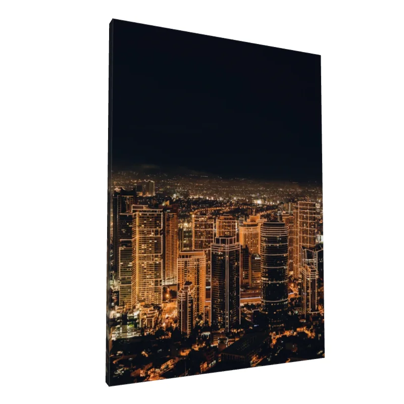 Tablou canvas: Silhouette Nocturnă a Orașului Modern - Image 1