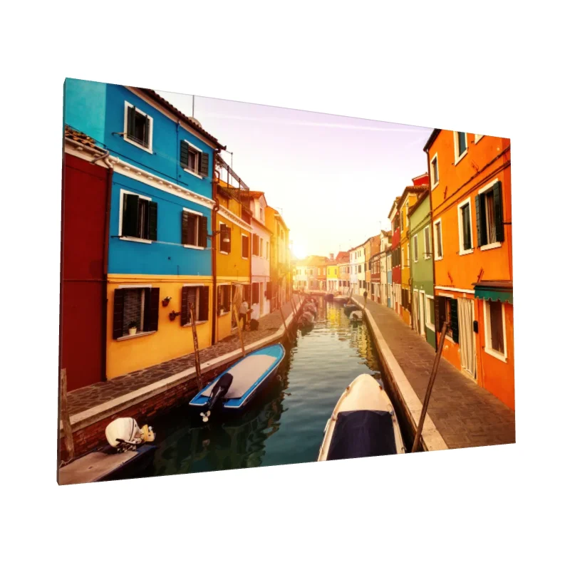 Tablou canvas: Canal la Apus în Burano, Italia